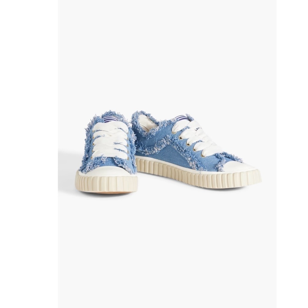 ZIMMERMANN Frayed Light Denim Lo-Top Trainers Sneakers Women’s EU 39 US 9 NWOB‌‌